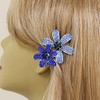 Medium Decorative Hair Clip Rhinestone Crystal Double Flowers Hair Pin