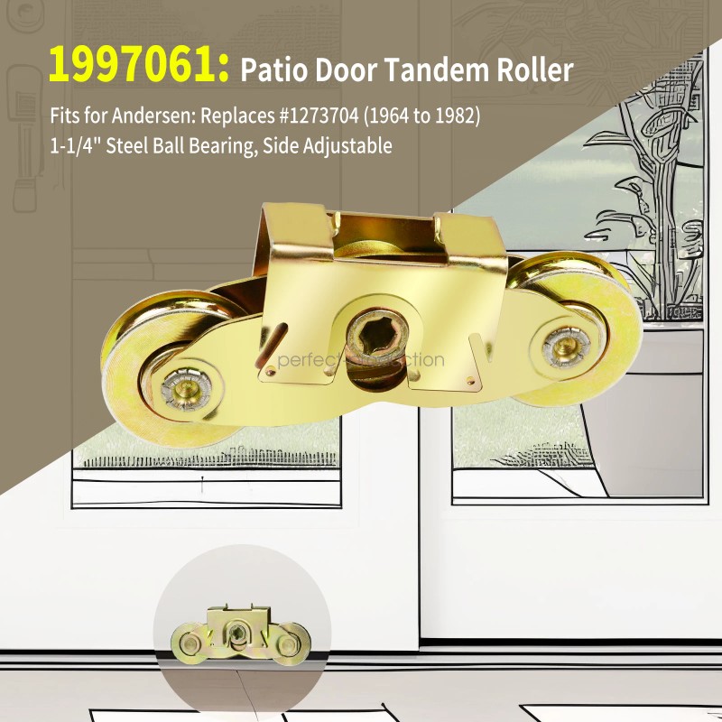 For Andersen 2pc Patio Door Tandem Roller For Andersen 1-1/4"