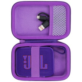 co2CREA Hard Carrying Case for JBL Go 4 Go3 Go 3 Eco Waterproof Ultra Portable Bluetooth Speaker (Purple Case)