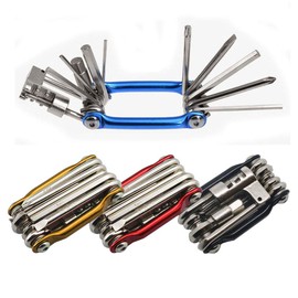 Senven 11-in-1 Multifunction Folding Bike Repair Tool, Bicycle Repair Tool, Compact Lightweight Bicycle Repair Tool, Stainless Steel Bicycle Repair Tool and Repair Kit