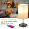 GGOYING Bedside Table Lamp, Pull Chain Table Lamp with USB