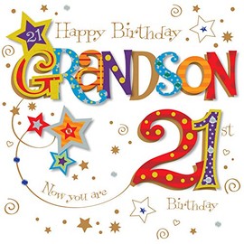 Grandson 21st Birthday Greeting Card By Talking Pictures Greetings Cards