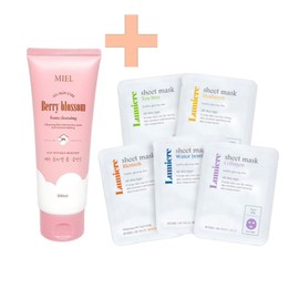 Miel Berry Blossom Foam Cleansing 200ml + 5 sheet packs / 미엘 베리 블라썸 폼 클렌징 200ml+시트팩 5장