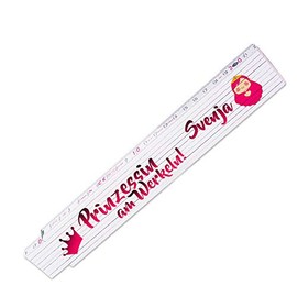 Ruler with Name Svenja and Beautiful Motif - Princess at Work - for Women | Metre Measure | Link Scale Printed with Name | Many Names to Choose From