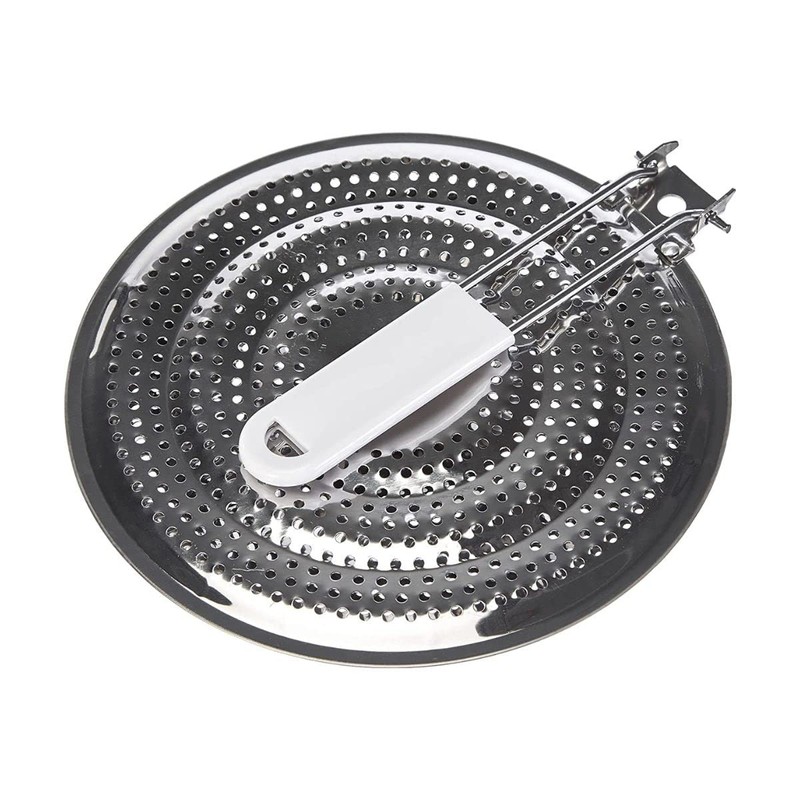 Fackelmann 682074 Cooker Heat Distributor, Cooker Accessories, White, Stainless Steel,