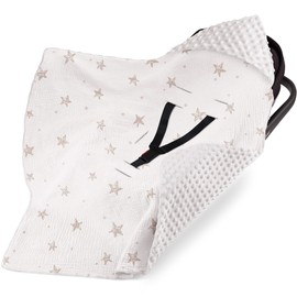 Bearmoss Swaddling Blanket, Baby Seat Blanket, Pram and Child Seats, Universal Baby Blanket for Buggy, Car Seat, All-Year Blanket, 90 x 90 cm (White Pentagram)