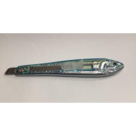 Translucent Blue Fish Shaped Box Cutter Detailed Glossy