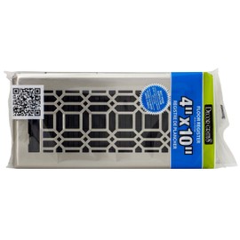 Decor Grates NGH410-NKL New Gothic Floor Register, 4 x 10 Inches, Plated Nickel
