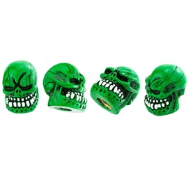 Abfer Skull Tire Valve Caps Car Air Stem Cap Wheel Tyre Cover Fit for Bikes Vehicle Truck Motorcycles (Green)