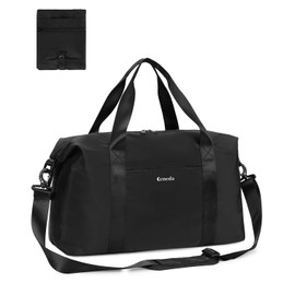 Ceneda Easyjet Cabin Bag 45x36x20 Foldable Carry on Bag Travel Duffel Bag 30L Under Seat Weekend Overnight Bag for Women and Men (Black)