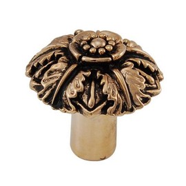 Vicenza Designs K1097 Carlotta Passionflower Knob, Large, Antique Gold