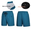 Ougelebo Swimming Trunks Long with Zip Pocket Swimming Shorts Quick