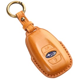 [smasol] Subaru Key Case, Cross Trek Key Cover, Forester Key Cover, Revogue Impreza Key Case, Genuine Leather, 3 Buttons, Trunk Button, Men's, Women's, Subaru Levorg Key Case, Forester Key Case (3D