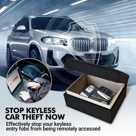 Faraday Box for Car Keys & Faraday Pouch for Car Keys | Keyless Car Key Signal Blocker Box | RFID Key Box and Faraday Pouch for Car Keys | Anti-Theft Signal Blocking Cages