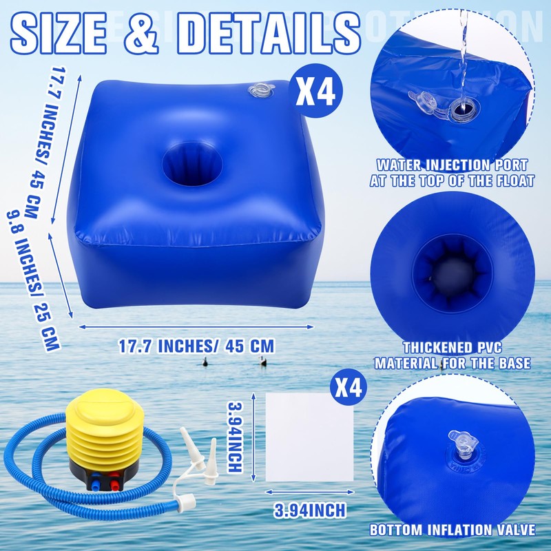 5 Pcs Water Float Kit for Canopy, Including 4 Pcs