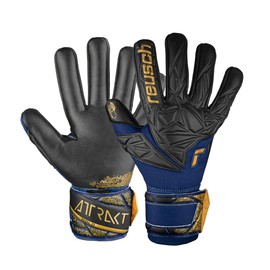 REUSCH Attrakt NC Goalkeeper Gloves for Adults, Unisex, 4411 Premium Blue/Gold/Black, 8