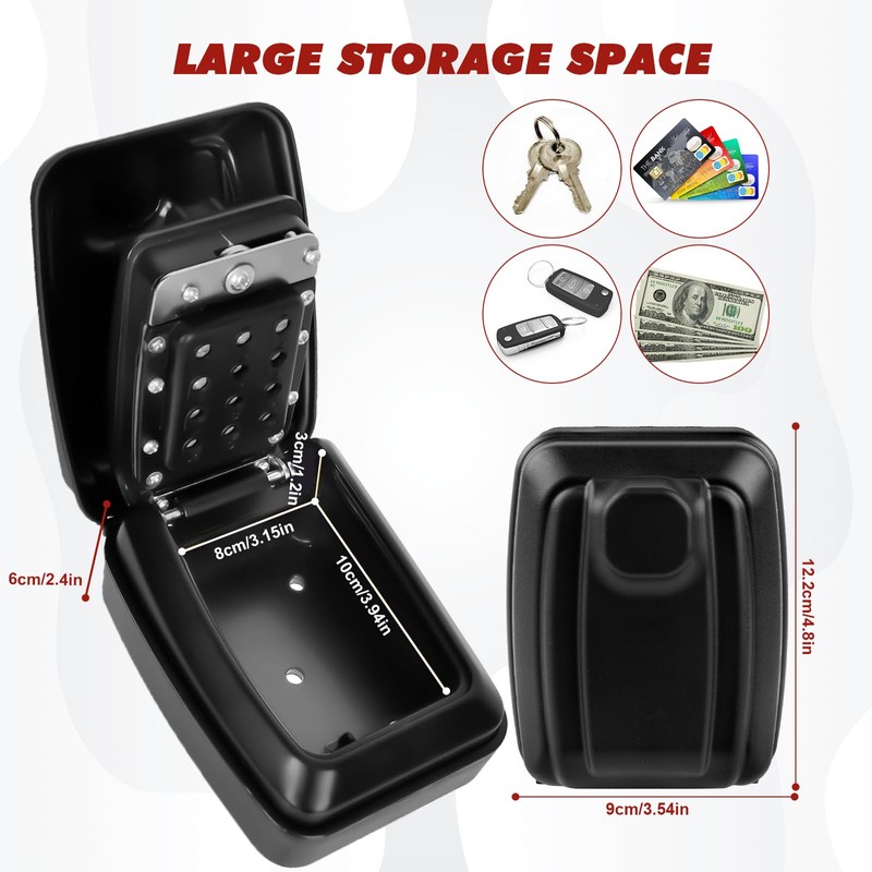 GIBOHOM Key Safe with Number Code, Key Safe Wall Mounted