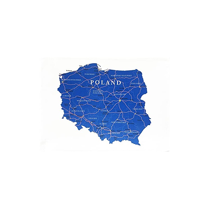 Half a Donkey Map of Poland - large cotton tea
