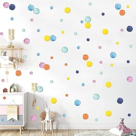 244 Pcs Calcomanías de pared de Lunares, Vinilos Decorativos pared para Niña, Vinil Decorativo Infantil Calcomanía de puntos coloridos decoración del dormitorio de la ventana de los niño