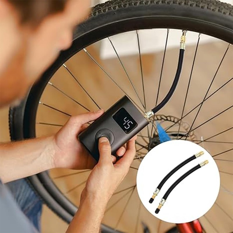 AUEFUDQ 3 Pcs Flexible Rubber Tire Valve Adapter Extension with