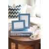 HEATHER BLUE FAUX GRASSCLOTH 5x7 FRAME |BLUE | TEXTILE |
