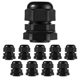 PENGLIN NPT1/2" Nylon Cable Glands, IP68 Waterproof Strain Relief Cord Connector, Black (1/2 Inch (10-Pack))