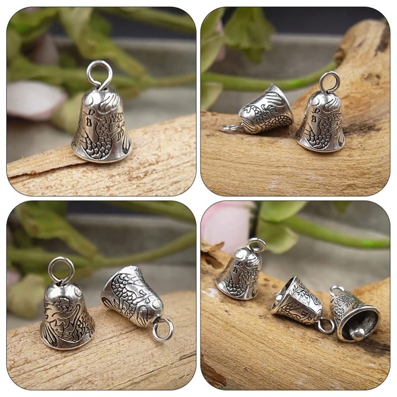 Sewroro Vintage Tin Bells Tibetan Silver Bells Antique Bell Pendants