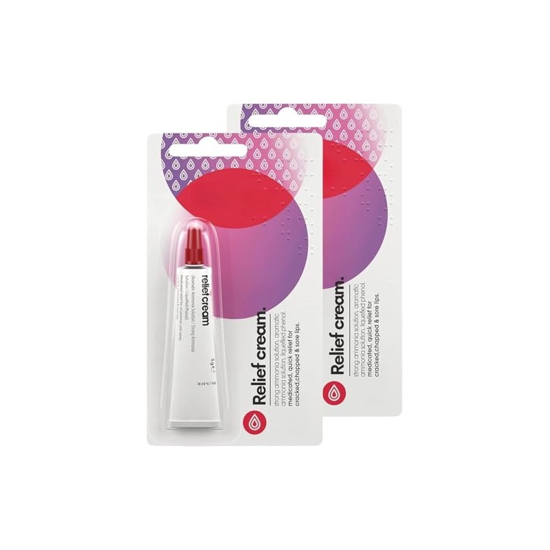 2 Packs Relief Cream Soothing Protective Lip Cream, 5g