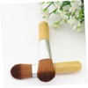 Healeved 2pcs Mini Foundation Makeup Brushes with Short Wooden Handles