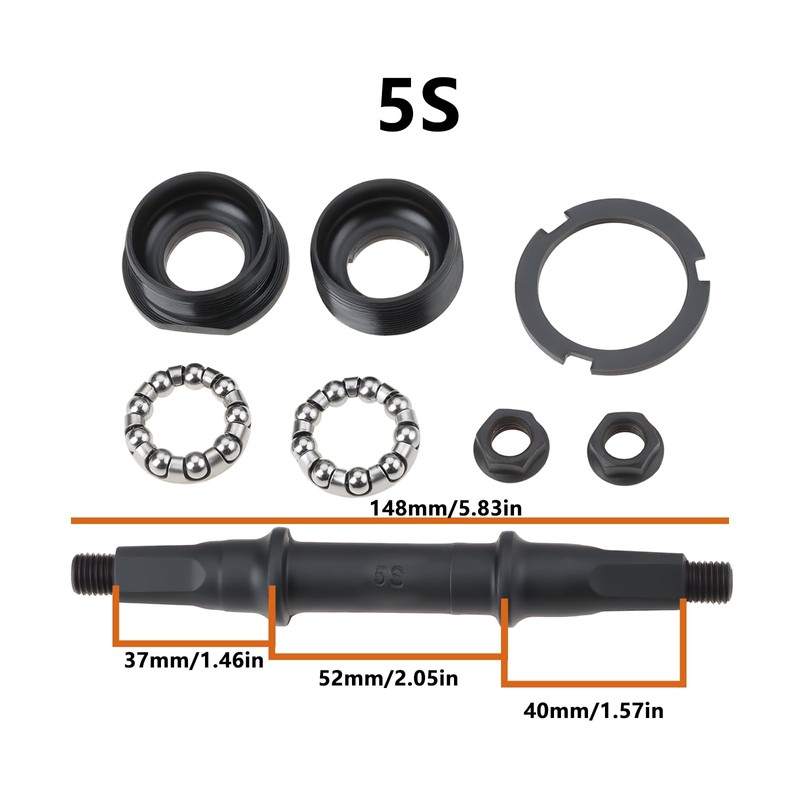 ECSiNG 1Set 5S(14.8cm) Bike Bottom Bracket Sets & Axles For