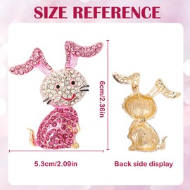 Rhinestone Bunny Brooch Pin, Women's Rhinestone Rabbit Brooch, Easter Rabbit Brooch, Brooches & Pins for Women, Easter Jewellery, Clothing Decor Accessories for Women and Girls, Alloy and rhinestone