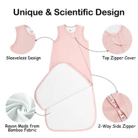 EasyFi Supersoft Rayon Made from Bamboo Sleep Sack 1.0 Tog Baby Sleep Sack 12-18 Months Toddler Sleep Sack 2-Way Zipper Newborn Sleep Sack Infant Sleep Sack Baby Wearable Blanket All-year-around