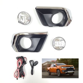 LEDIN Fog Lights Kit Compatible for 2021 2022 Chevrolet Colorado (OE Style, Clear Lens) with Bezel, Switch, Wires, Relay (Chrome Trim Bezel)