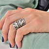 81stgeneration Women .999 Pure Silver Karen Hill Tribe Leaf Textured