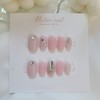 Pink sprinkle stone handmade nail tip - Long ballet /