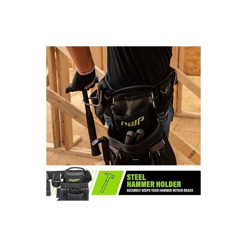 AWP Tool Belt, Tool Rig, Durable Premium Utility Belt Organizer