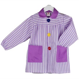 KLOTTZ Kids Nursery Painting Apron Striped Craft Coat, fuchsia