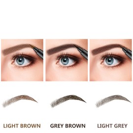 MARIA AYORA Liquid Eyebrow Pencil,Brow Tint Pen With Micro Brush Tip,Longlasting,Waterproof,Smudgeproof Eye Brow Makeup,Grey Brown(Pack of 2)