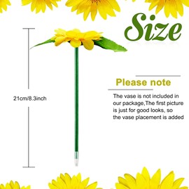 Wieat Novelty Sunflower Pens, 15 Pieces Cute Pens Kawaii Stationery Set Cute Flowers Pens, Fun Pens, Writing Pen, Gel Rollerball Pens, Cute Pen Set for Kids Girls Children Students Woman Presents