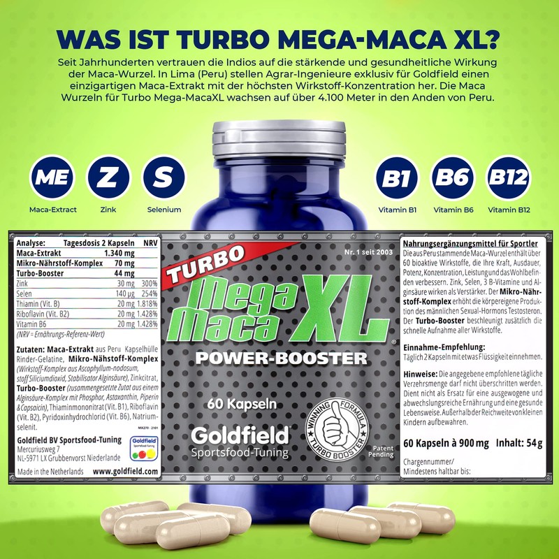 Goldfield Mega Maca XL - Natural Support for Your Fitness