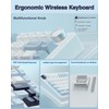 AULA F75 75% Wireless Mechanical Keyboard, Hot Swappable Creamy Keyboard,