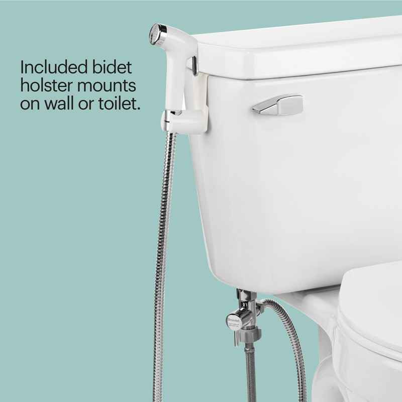 Brondell PS-91W PureSpa Essential Handheld Bidet Sprayer for Toilets, Includes