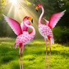 MUMTOP Flamingo Garden Statues for Outside, 2 Pack Flamingos Garden