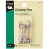 Dritz 72-2 Safety Pins, Size 2 (10-Count)
