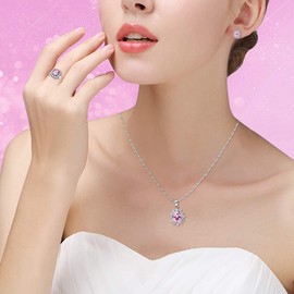 Uloveido Women Fashion Jewelry Set for Bridal Brides White Gold Plated Studs Earrings Necklace and Ring Wedding Party Jewelry Set T466