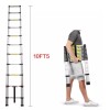 Bowoshen Telescoping Ladder, SocTone 12.5 FT Aluminum Lightweight Extension Ladder