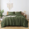Andency Olive Green Comforter Set California King, 3 Pieces Boho