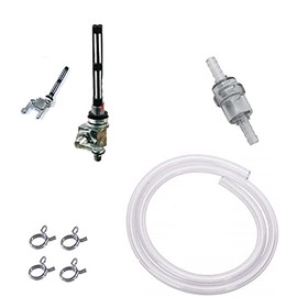 Universal Fuel Tap M10 x 1 + Petrol Hose + Petrol Filter + Hose Clamp Moped Motorcycle Hercules Kreidler Ignition App PGT 103 Moto Becane MBK 41 51 Petrol Tap Petrol Moped Moped Moped