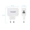 Dual Port Wall Charger, One USB-C and One USB Port,