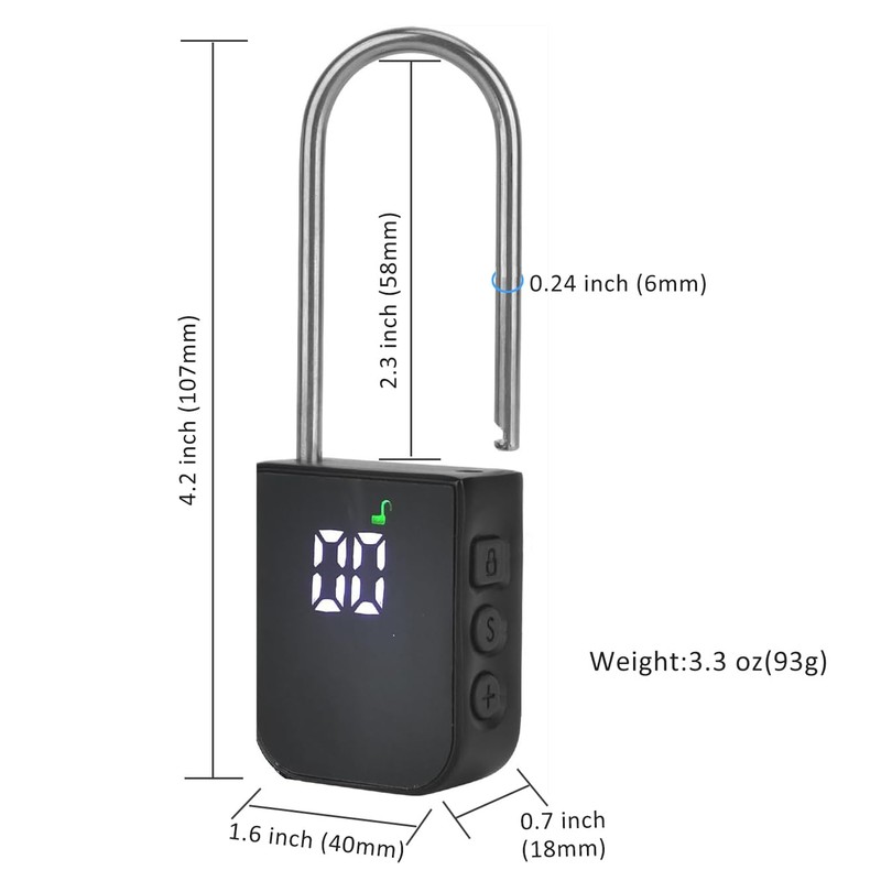 99 Days Timer Padlock,Max Timing Over 3 Month with LCD